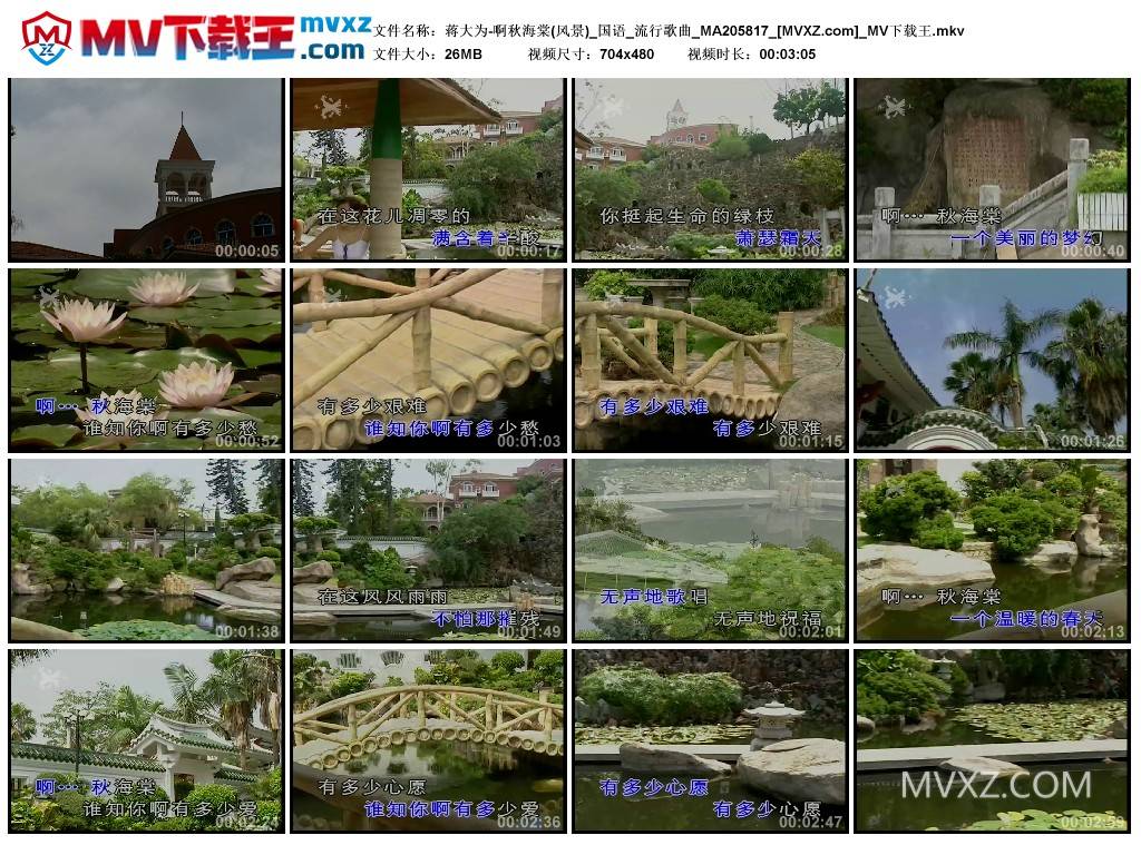 蒋大为-啊秋海棠(风景)_国语_流行歌曲_MA205817
